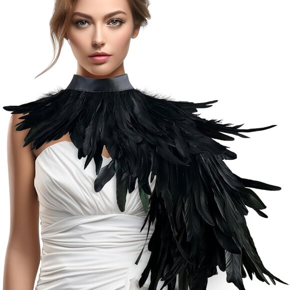 black feather shawl